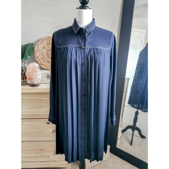 Claudie Pierlot Pleated Button Down Dress Size 40 - Picture 3 of 8